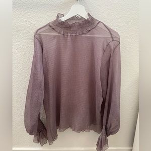 Long sleeve see through blouse